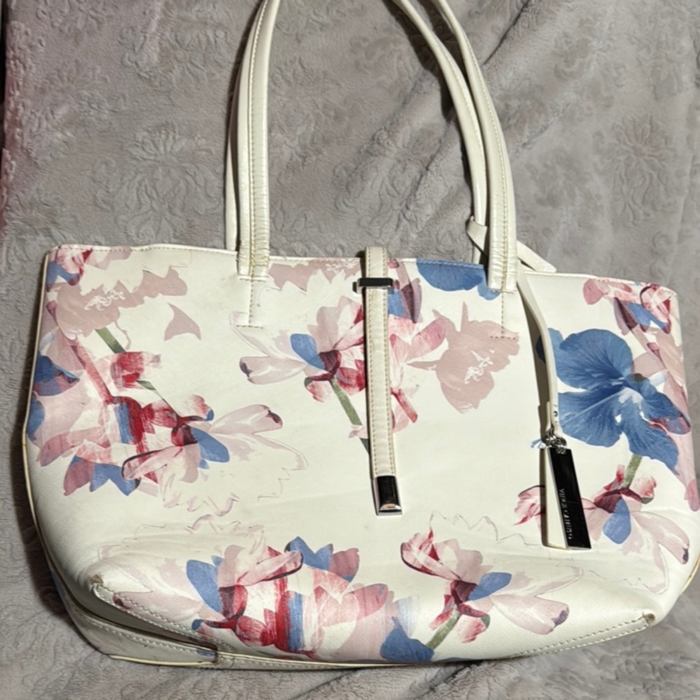 Vince Camuto Floral White Tote Bag